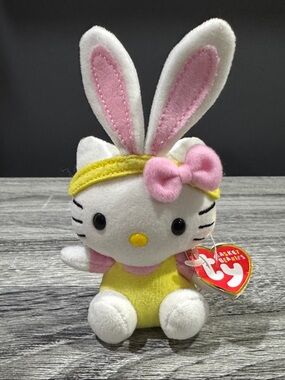 Ty | Basket Beanies: Hello Kitty In Easter Bunny Outfit (2010) - 6” Plush Toy